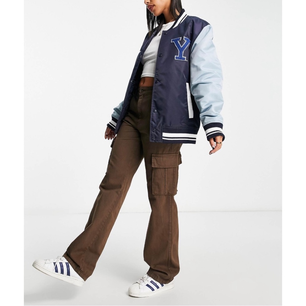 STRADIVARIUS STR PETITE STRAIGHT LEG CARGO PANTS (BROWN)